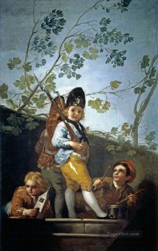 フランシスコ・ゴヤ Painting - 兵士を演じる少年たち フランシスコ・デ・ゴヤ